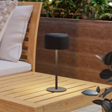 Eglo - LED Solární nabíjecí dotyková stolní lampa LED/2,8W/3,7V 1800 mAh IP44 černá