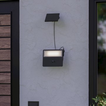 Eglo - LED Solární násástěnné svítidlo se senzorem LED/8,7W/3,7V 3600 mAh IP44 černá