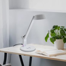Eglo - LED Stmívatelná dotyková stolní lampa s bezdrátovým nabíjením LED/4,8W/230V bílá