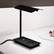 Eglo - LED Stmívatelná dotyková stolní lampa s bezdrátovým nabíjením LED/5,8W/230V černá