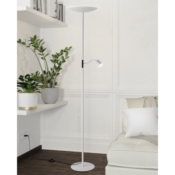 Eglo - LED Stmívatelná stojací lampa LED/26,5W/230V + LED/4W bílá