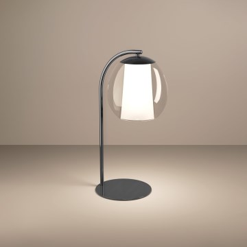 Eglo - LED Stmívatelná stolní lampa LED/5,5W/230V + LED/1,6W 2200-6500K černý chrom