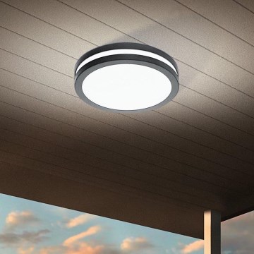 Eglo - LED Stmívatelné koupelnové stropní svítidlo LOCANA-C LED/14W/230V Bluetooth IP44 antracit