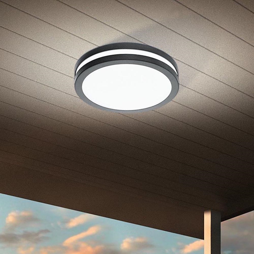 Eglo - LED Stmívatelné koupelnové stropní svítidlo LOCANA-C LED/14W/230V Bluetooth IP44 antracit