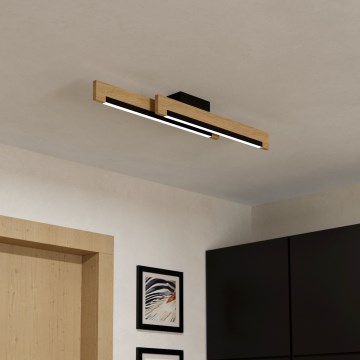 Eglo - LED Stmívatelné stropní svítidlo 2xLED/10W/230V 3000K černá/béžová