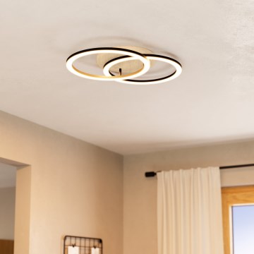 Eglo - LED Stmívatelné stropní svítidlo 2xLED/16W/230V 2700-6500K béžová/černá ZigBee