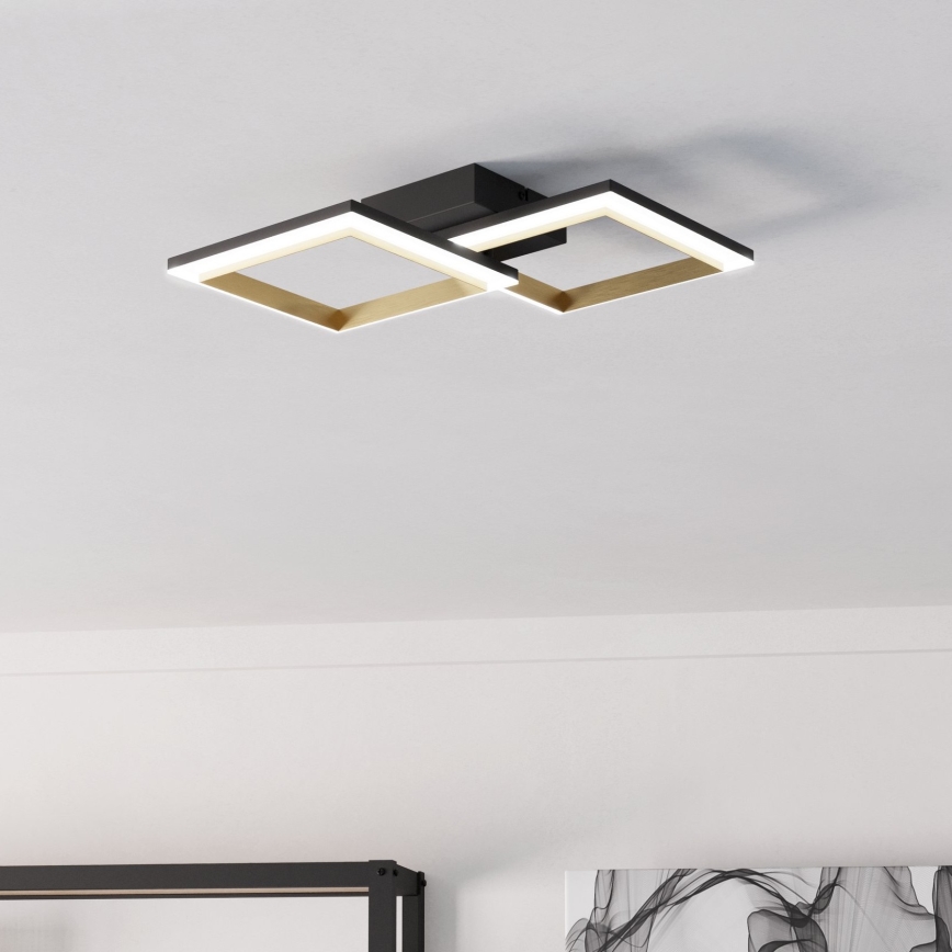 Eglo - LED Stmívatelné stropní svítidlo LED/18,4W/230V 4000K černá/zlatá