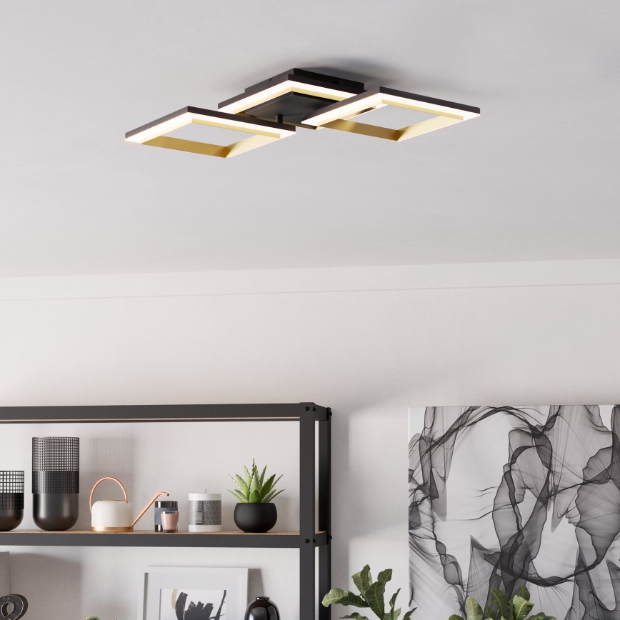 Eglo - LED Stmívatelné stropní svítidlo LED/20W/230V 4000K černá/zlatá