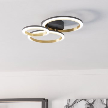 Eglo - LED Stmívatelné stropní svítidlo LED/20W/230V 4000K černá/zlatá