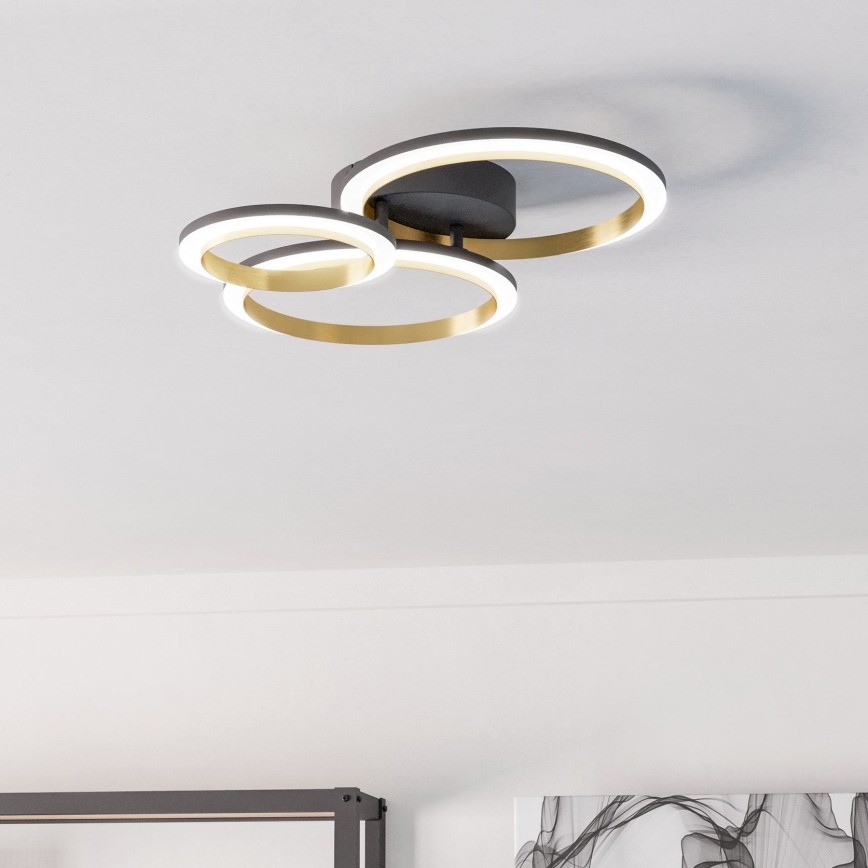 Eglo - LED Stmívatelné stropní svítidlo LED/20W/230V 4000K černá/zlatá
