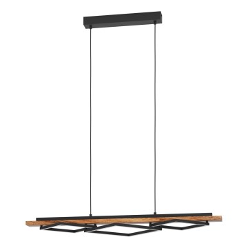 Eglo - LED Stmívatelný lustr na lanku 2xLED/13W/230V + LED/16W černá/hnědá