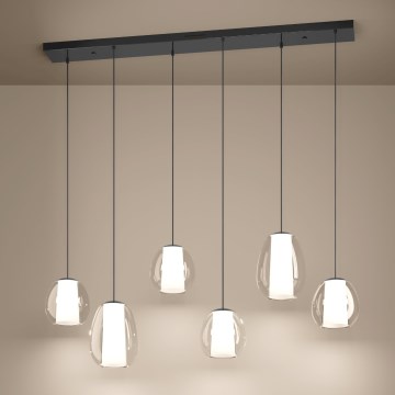 Eglo - LED Stmívatelný lustr na lanku 2xLED/7W/230V + 4xLED/5,5W + 6xLED/1,6W 2200-6500K černý chrom