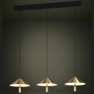 Eglo - LED Stmívatelný lustr na lanku 3xLED/12W/230V 3000K zlatá