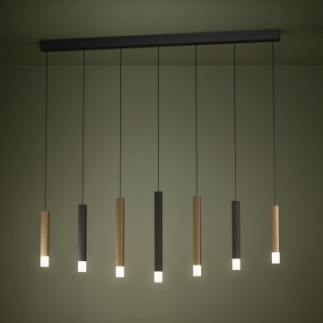 Eglo - LED Stmívatelný lustr na lanku 7xLED/3,1W/230V 3000K antracit/zlatá