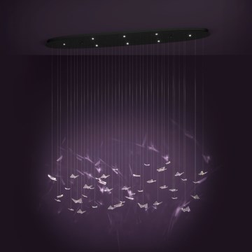 Eglo - LED Stmívatelný lustr na lanku 8xLED/4,2W/230V černá/čirá