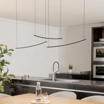 Eglo - LED Stmívatelný lustr na lanku LED/22W/230V 2700/4000/6500K černá