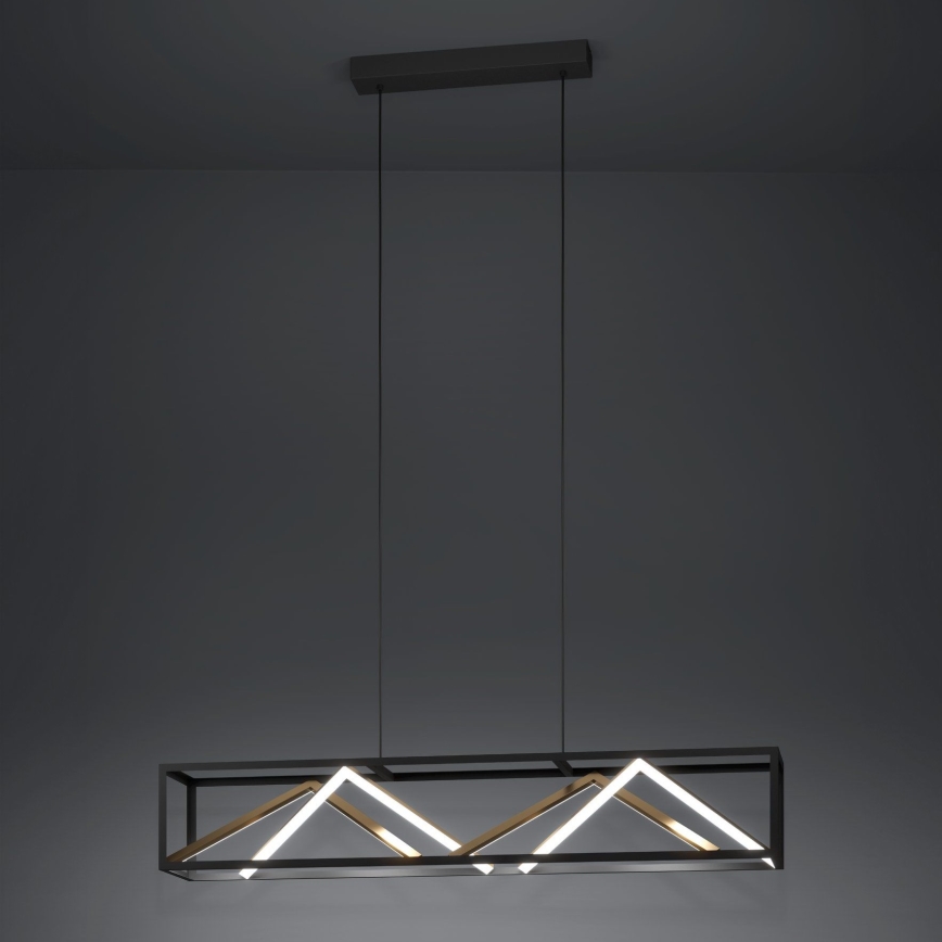 Eglo - LED Stmívatelný lustr na lanku LED/46W/230V 2700-6500K černá/zlatá + dálkové ovládání