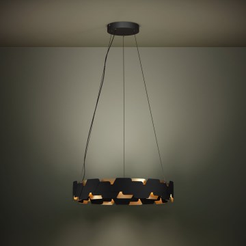 Eglo - LED Stmívatelný lustr na lanku LED/72W/230V 3000K černá/zlatá