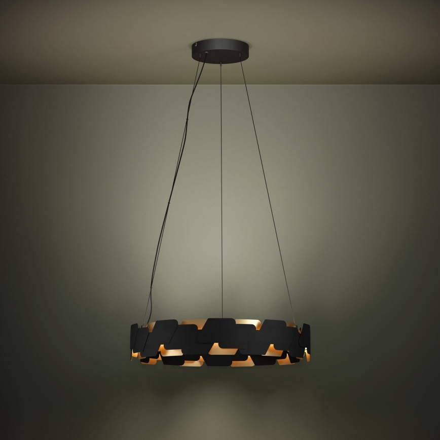 Eglo - LED Stmívatelný lustr na lanku LED/72W/230V 3000K černá/zlatá