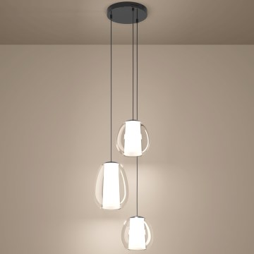 Eglo - LED Stmívatelný lustr na lanku LED/7W/230V + 2xLED/5,5W + 3xLED/1,6W lesklý chrom