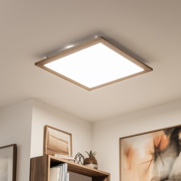 Eglo - LED Stmívatelný panel SALOBRENA-TW WOOD LED/32,5W/230V 2700-6500K 64x64 cm hnědá + dálkové ovládání