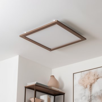 Eglo - LED Stmívatelný panel SALOBRENA-TW WOOD LED/32,5W/230V 2700-6500K 64x64 cm tmavě hnědá + dálkové ovládání