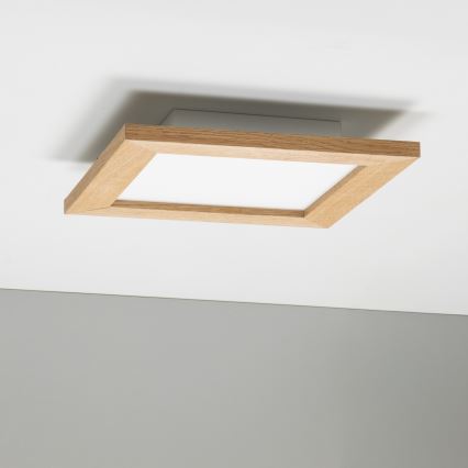 Eglo - LED Stmívatelný přisazený panel SALOBRENA 2 WOOD LED/16W/230V 4000K 34x34 cm hnědá