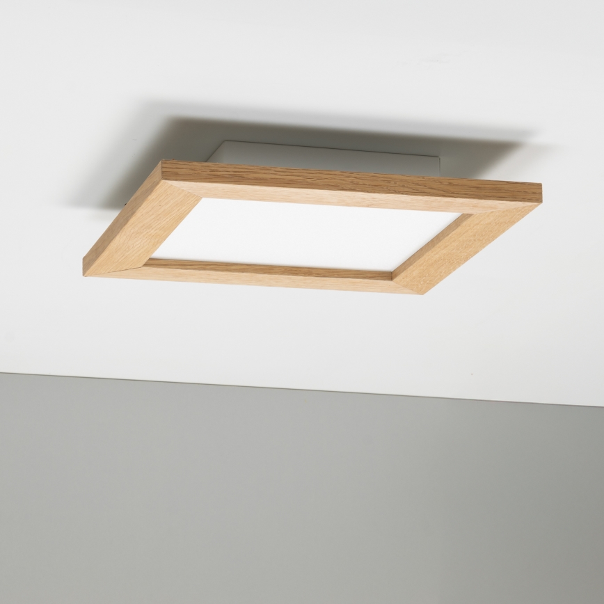 Eglo - LED Stmívatelný přisazený panel SALOBRENA 2 WOOD LED/16W/230V 4000K 34x34 cm hnědá