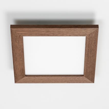 Eglo - LED Stmívatelný přisazený panel SALOBRENA 2 WOOD LED/16W/230V 4000K 34x34 cm tmavě hnědá