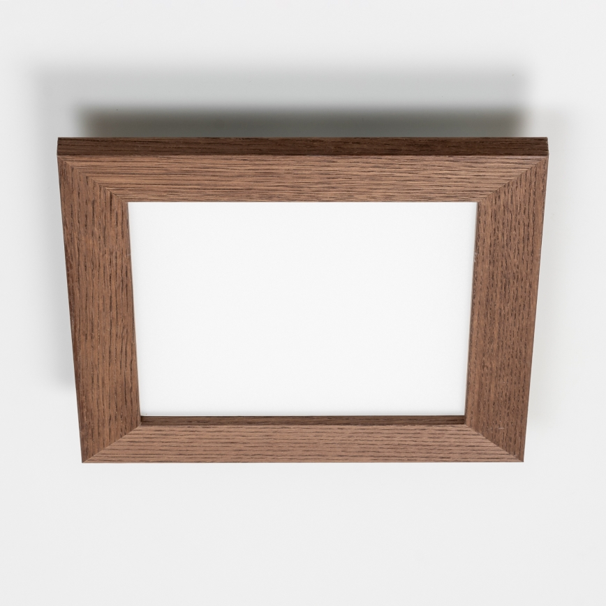 Eglo - LED Stmívatelný přisazený panel SALOBRENA 2 WOOD LED/16W/230V 4000K 34x34 cm tmavě hnědá