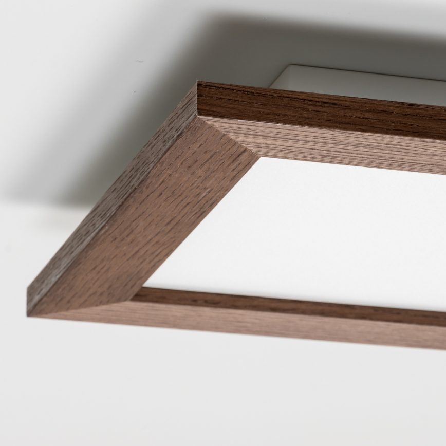 Eglo - LED Stmívatelný přisazený panel SALOBRENA 2 WOOD LED/16W/230V 4000K 34x34 cm tmavě hnědá