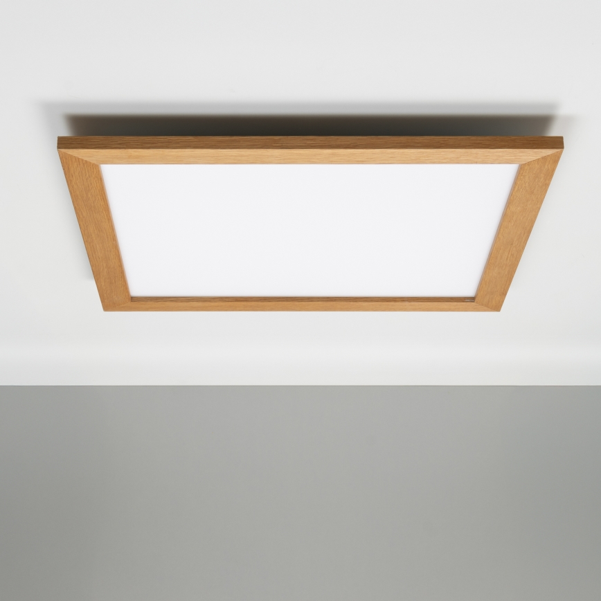 Eglo - LED Stmívatelný přisazený panel SALOBRENA-CL WOOD LED/31W/230V 2700-6500K 64x64 cm hnědá