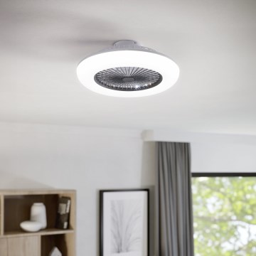 Eglo - LED Stmívatelný stropní ventilátor 3xLED/12,6W/230V 2700-6500K pr. 55 cm šedá + dálkové ovládání