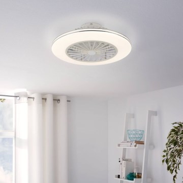 Eglo - LED Stmívatelný stropní ventilátor 3xLED/12,6W/230V pr. 55 cm bílá + dálkové ovládání