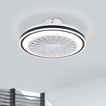 Eglo - LED Stmívatelný stropní ventilátor LED/25,5W/230V bílá/černá 2700-6500K + dálkové ovládání