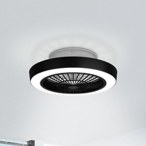 Eglo - LED Stmívatelný stropní ventilátor LED/37,8W/230V černá + dálkové ovládání