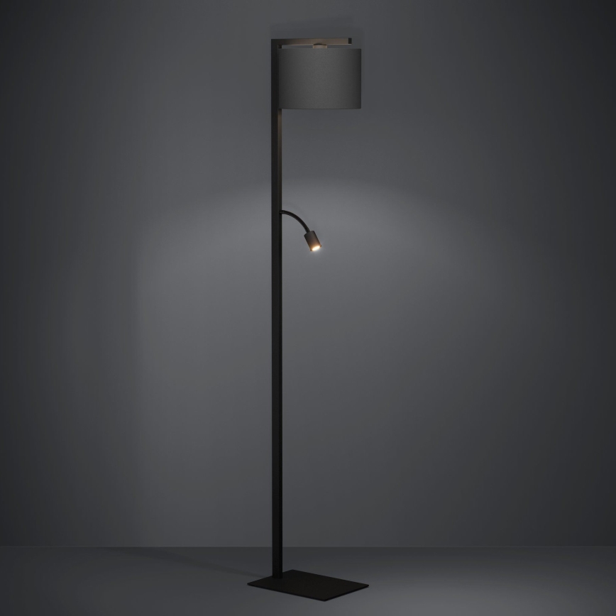 Eglo - LED Stojací lampa 1xE27/40W/230V + LED/3,8W 3000K černá