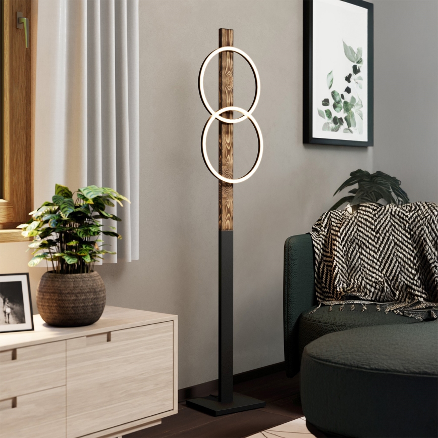 Eglo - LED Stojací lampa 2xLED/12W/230V 3000K hnědá/černá