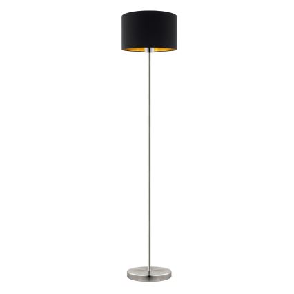 Eglo - LED  Stojací lampa TUNJA 1xE27/60W/230V matný chrom/černá