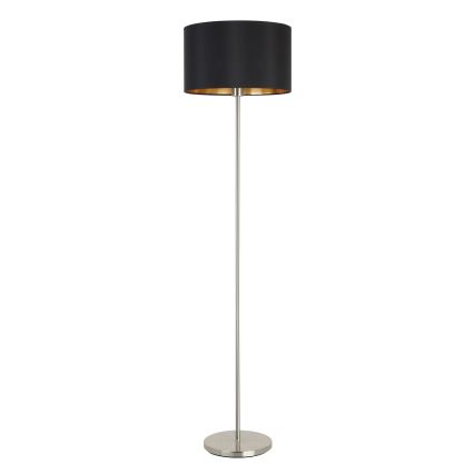 Eglo - LED  Stojací lampa TUNJA 1xE27/60W/230V matný chrom/černá