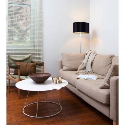 Eglo - LED  Stojací lampa TUNJA 1xE27/60W/230V matný chrom/černá