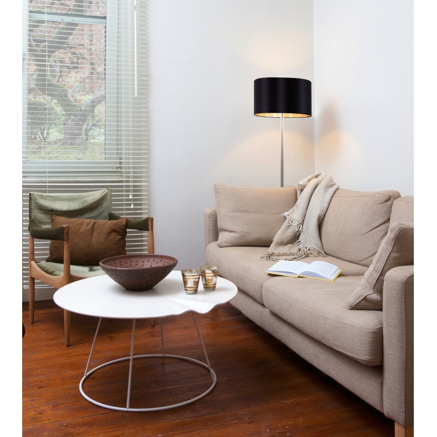 Eglo - LED  Stojací lampa TUNJA 1xE27/60W/230V matný chrom/černá