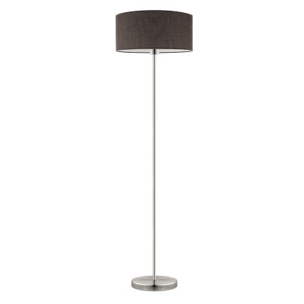 Eglo - LED  Stojací lampa TUNJA 1xE27/60W/230V matný chrom/hnědá