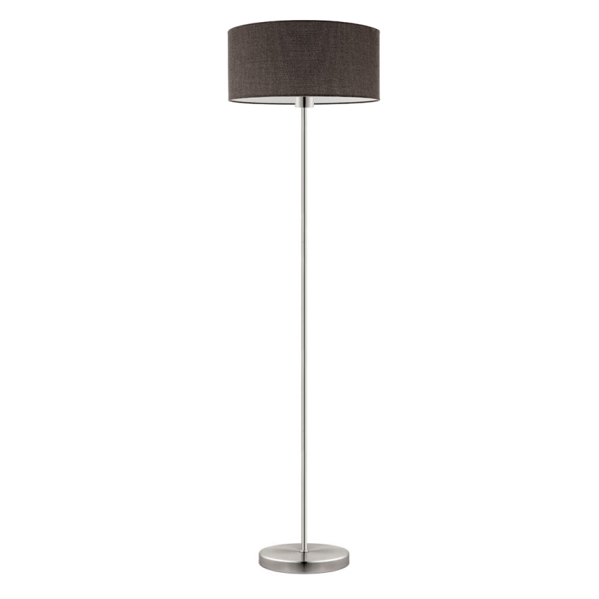 Eglo - LED  Stojací lampa TUNJA 1xE27/60W/230V matný chrom/hnědá
