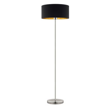 Eglo - LED Stojací lampa TUNJA 1xE27/60W/230V pr. 38 cm matný chrom/černá