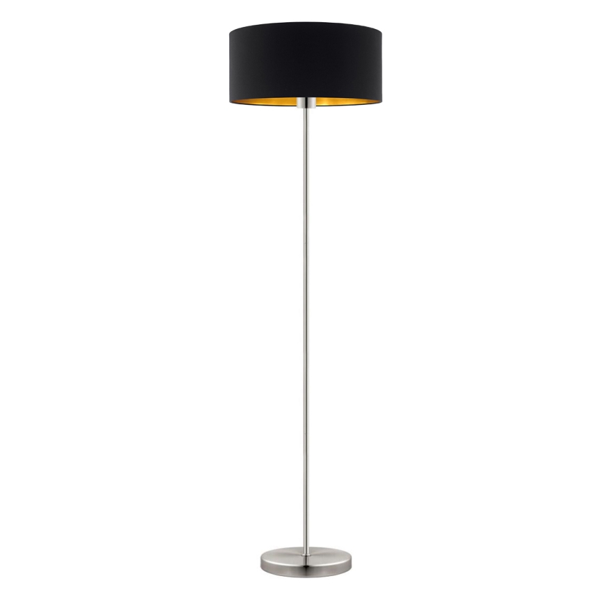 Eglo - LED Stojací lampa TUNJA 1xE27/60W/230V pr. 38 cm matný chrom/černá