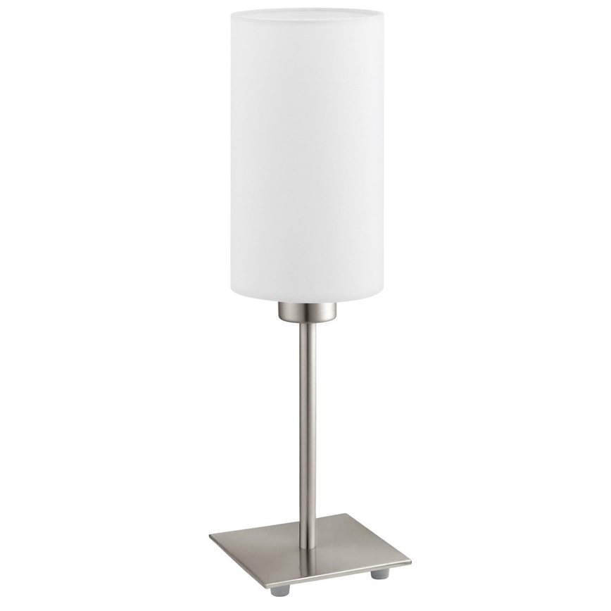 Eglo - LED  Stolní lampa TUNJA 1xE27/60W/230V 26,5 cm matný chrom/bílá