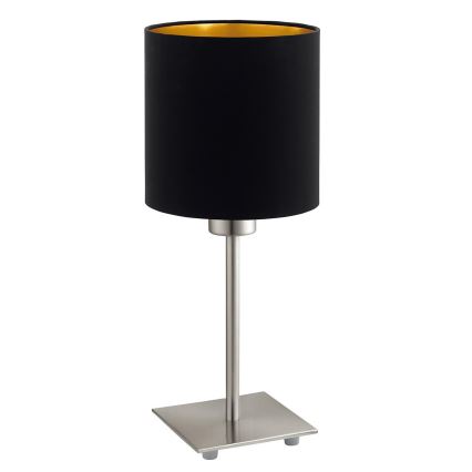 Eglo - LED  Stolní lampa TUNJA 1xE27/60W/230V 26,5 cm matný chrom/černá