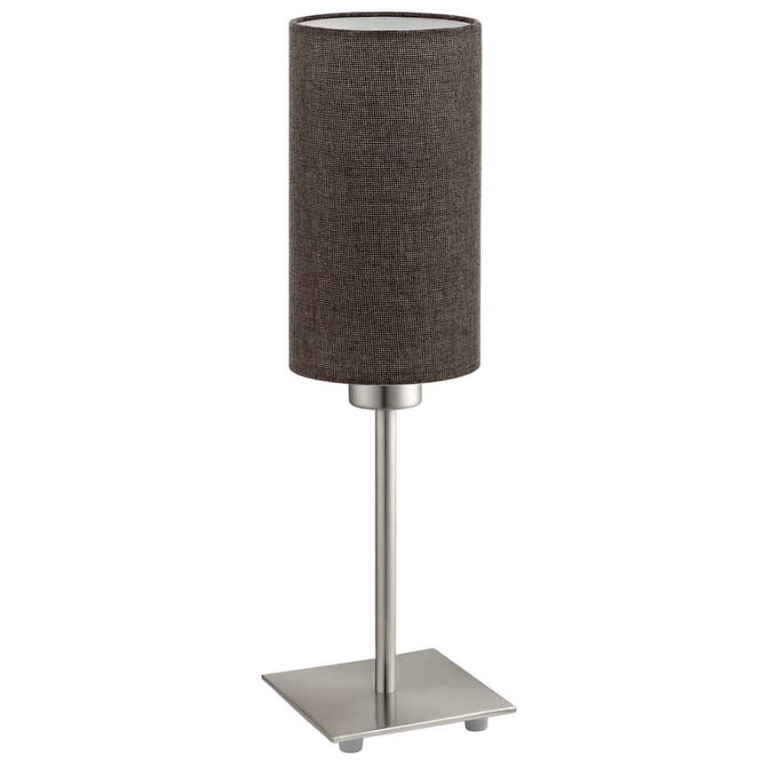 Eglo - LED  Stolní lampa TUNJA 1xE27/60W/230V 26,5 cm matný chrom/hnědá