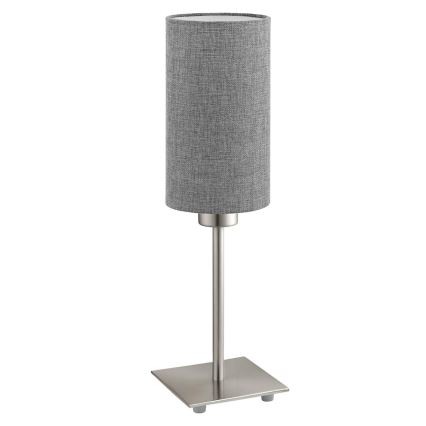 Eglo - LED  Stolní lampa TUNJA 1xE27/60W/230V 26,5 cm matný chrom/šedá